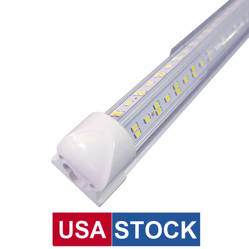 USALight AC85-265V 25pcs LED Shop Light, Tube 4FT 8FT 144W 14400lm 6000K, 콜드 화이트, V 모양, 클리어 커버, Hight 출력, LOS Angeles의 Linkable Lights Stock