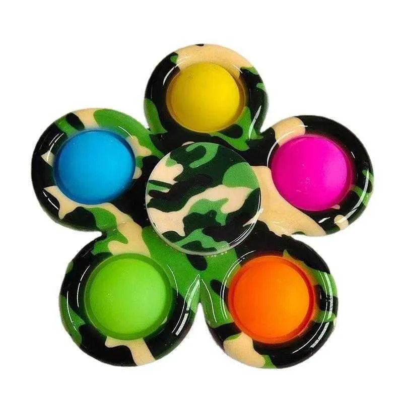 Colorful Sensory Fidget Push Bubble Board Toys Simple Dimple Fidgets Plus 3 Leaf 5 Sides Finger Play Game Anti Stress Spinner DHL