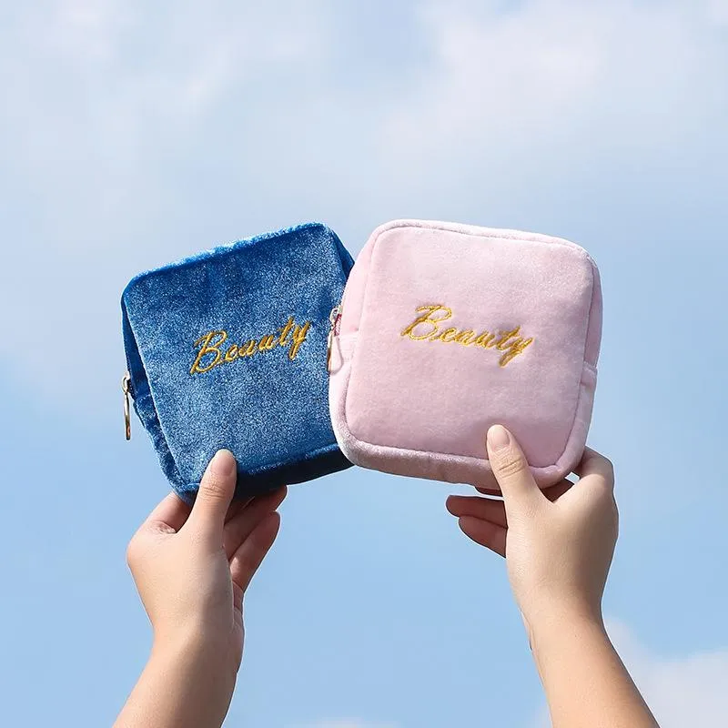 Women Small Cosmetic Bag Travel Makeup Case Storage Purse Organizer Make Up Nesesser Girl Sanitary Napkin Pouch Bags & Cases