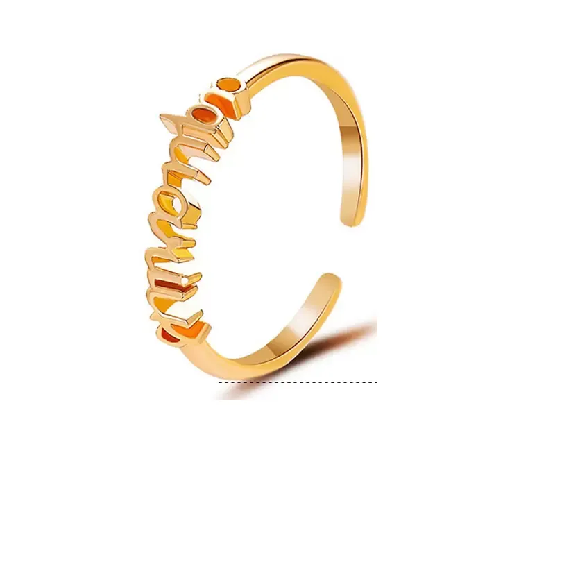 Minimalista sottile Open Gold 12 Star Signs Band Ring Costellazione Compleanno Amicizia Gioielli Regalo Personalità Anelli zodiacali personalizzati F