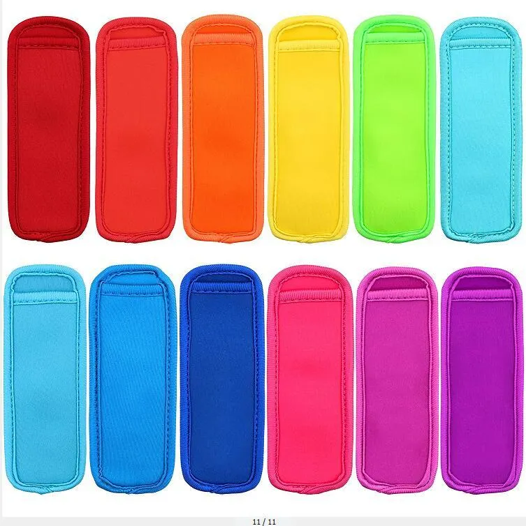 16 colors Antifreezing icelolly Bags Tools Freezer Icy Pole icicle Holders Reusable Neoprene Insulation Ice Sleeves Bag for Kids Summer FHL450-WLL