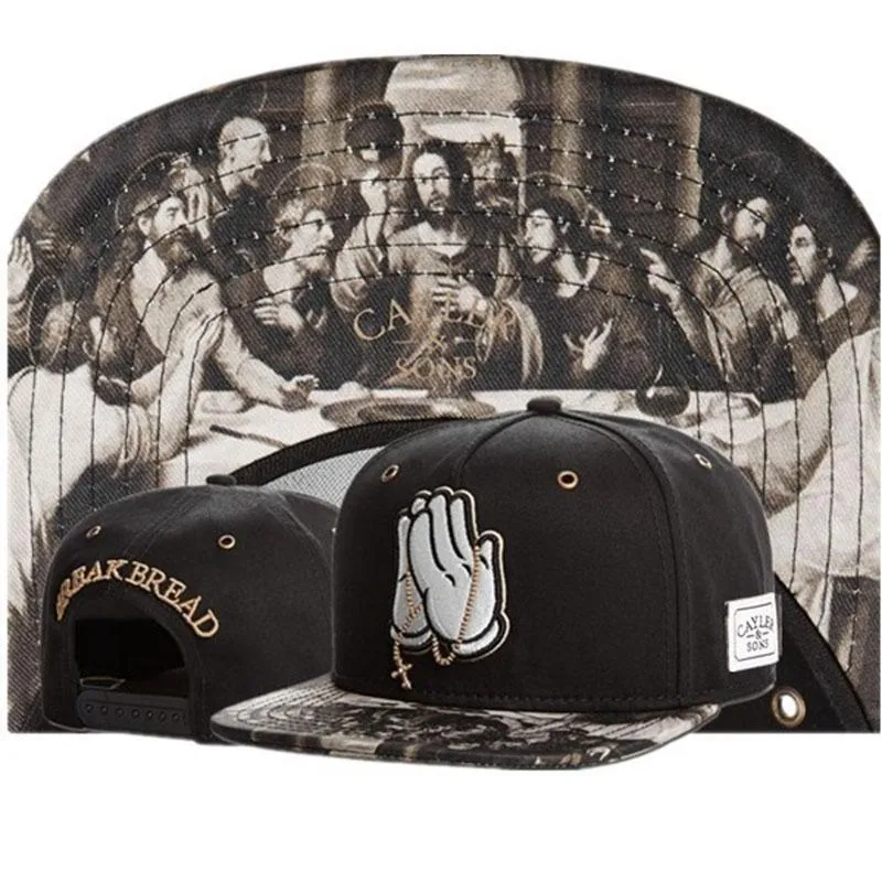 Najnowszy przyjazd Synowie Cayler Break Bread God Módlcie się Snapback Caps Men Men Hip Hop Baseball Hats Bone