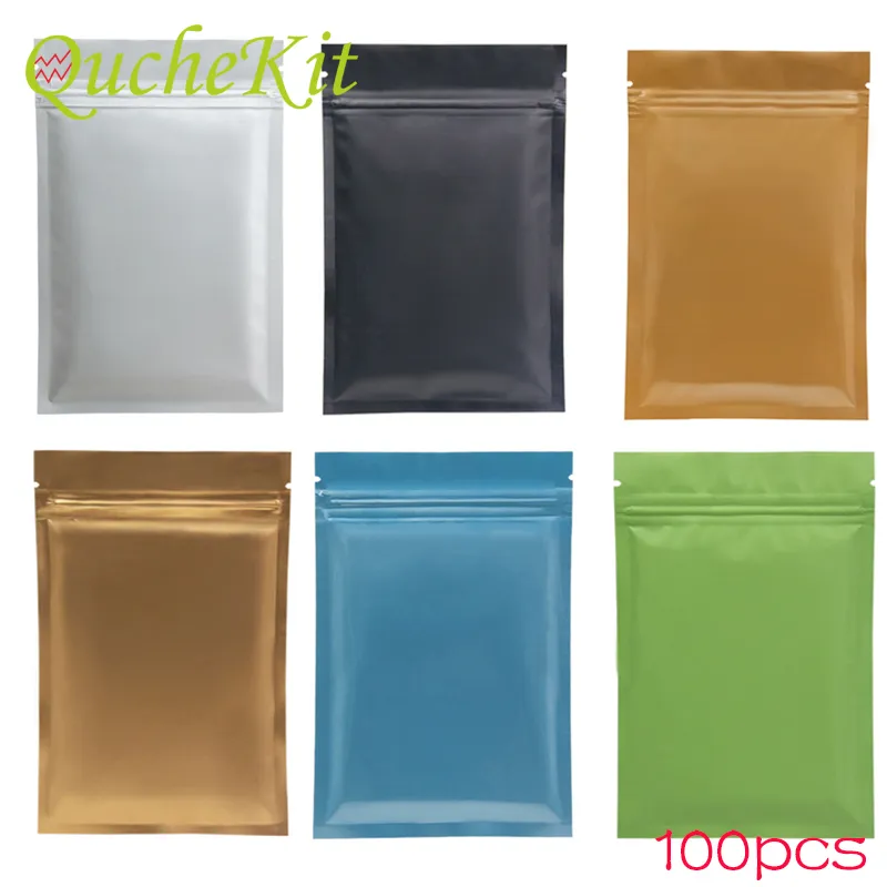 100 pièces feuille multicolore auto-scellant emballage sous vide stockage refermable cuisine cuisson bijoux sac