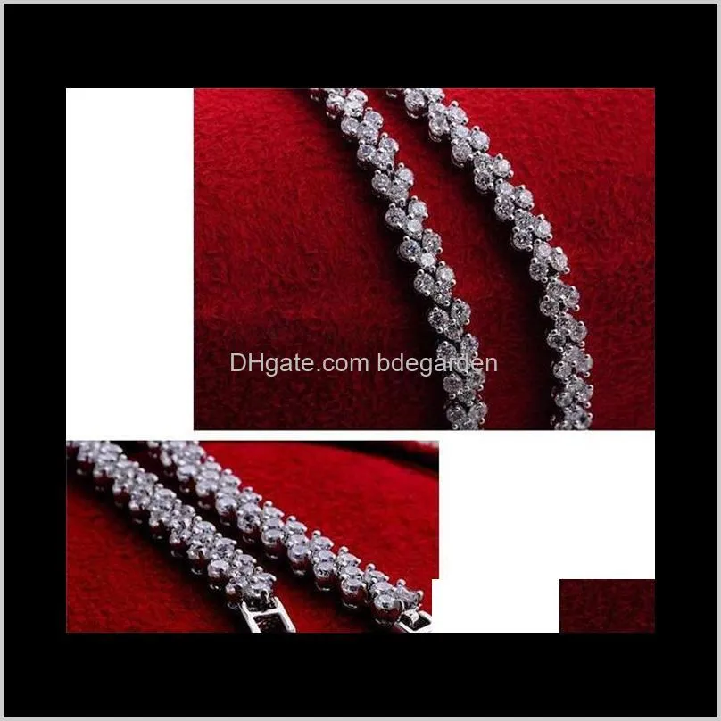 shining crystal braceletszircon diamond roman tennis link bracelet jewelry ps1436