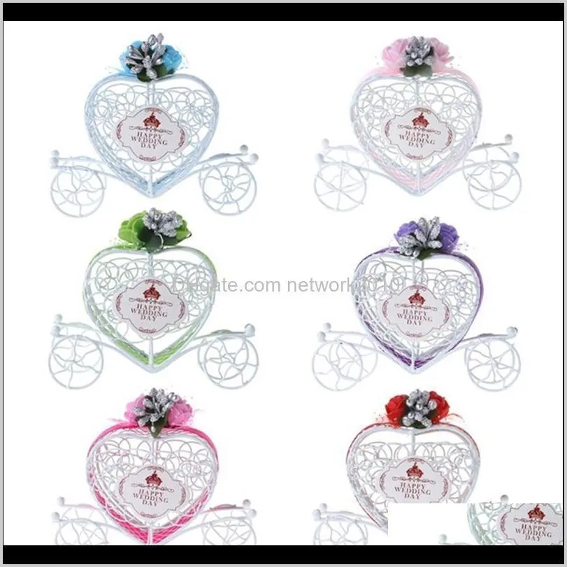 romantic carriage designed hollow sugar candy box holder packing wedding party birthday decor chocolate gift package case party