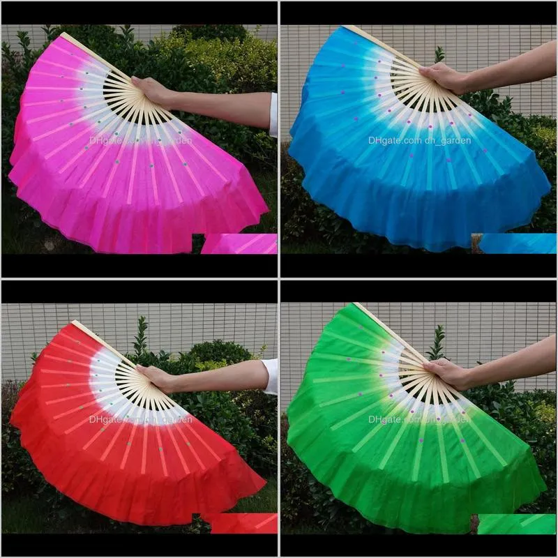 hot festive chinese silk dance fan handmade fans belly dancing props 5 colors sn2197