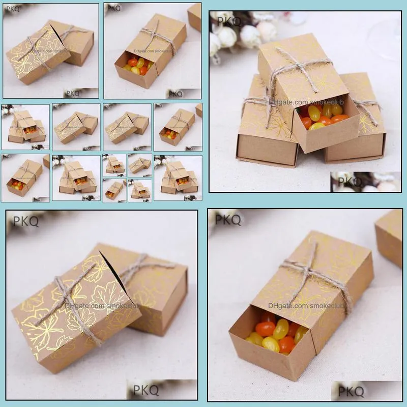 Gift Wrap 20pcs High Quality Kraft Paper Box Handmade Soap Wedding Favors Candy Small Brown Cardboard Carton 8x5x3cm