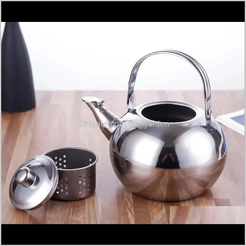 0.9l stainless steel teapot coffee pot kettle with tea leaf infuser filter coffee maker kung fu tea set sn2078