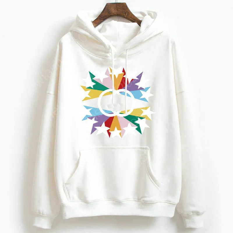 Top Qualité Mode Chalk Logo Femmes Hommes Pull À Capuche Sweats À Capuche Surdimensionné Boîte À Capuche À Capuche Pull Interlocking G star burst sweat-shirt en coton imprimé