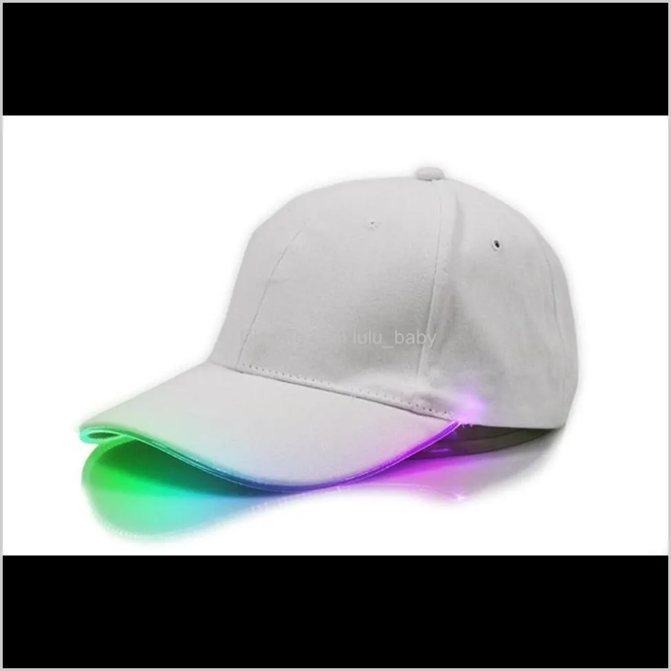 led baseball caps cotton fiber optic shining led light ball caps glow in dark adjustable snapback hats luminous party hats snapback