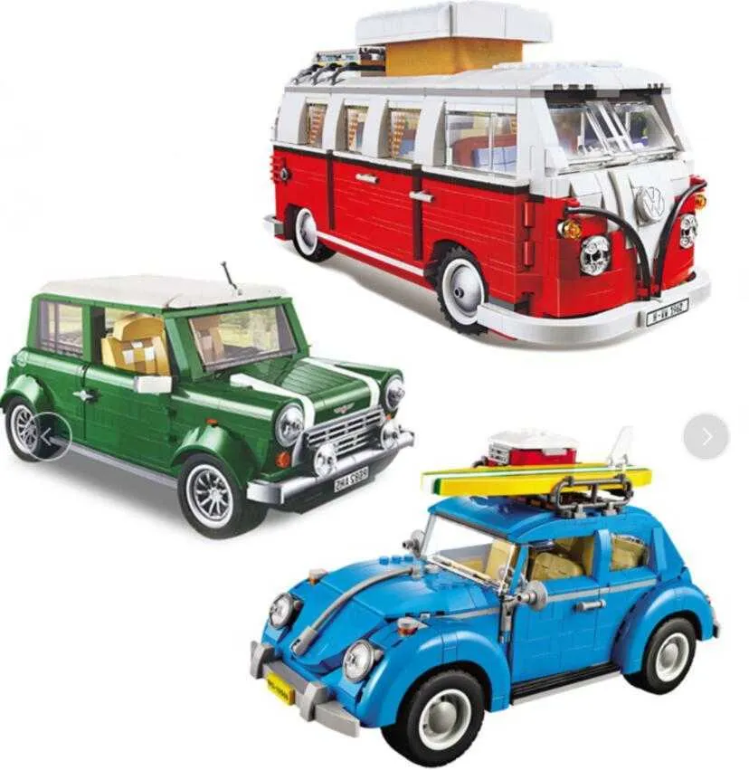 Технические блоки серии Mini Cooper 1108pcs Set Строительные блоки игрушки для детей Создатели автомобиля Детские День рождения подарки игрушки H0824
