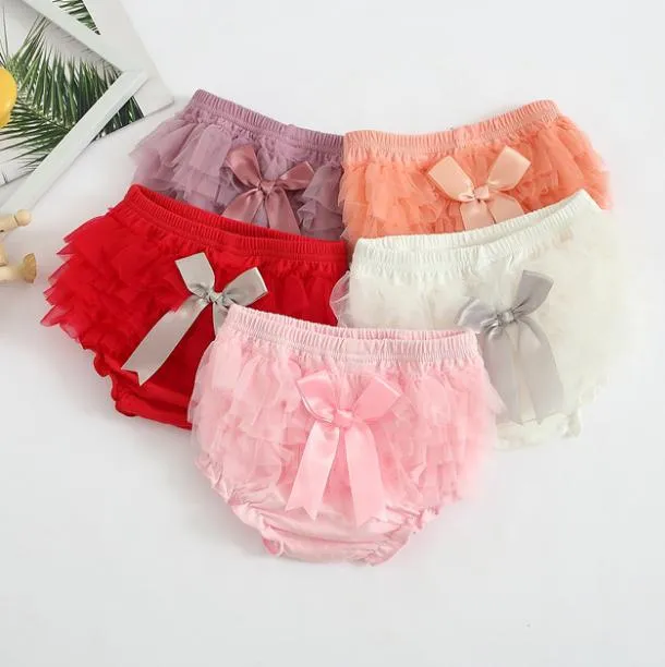 Baby Skirt Ruffles Chiffon Bloomer Tutu Skorts Infantil Algodão Bow PP Shorts Crianças Linda saia Fralda Capa Underwear Shape