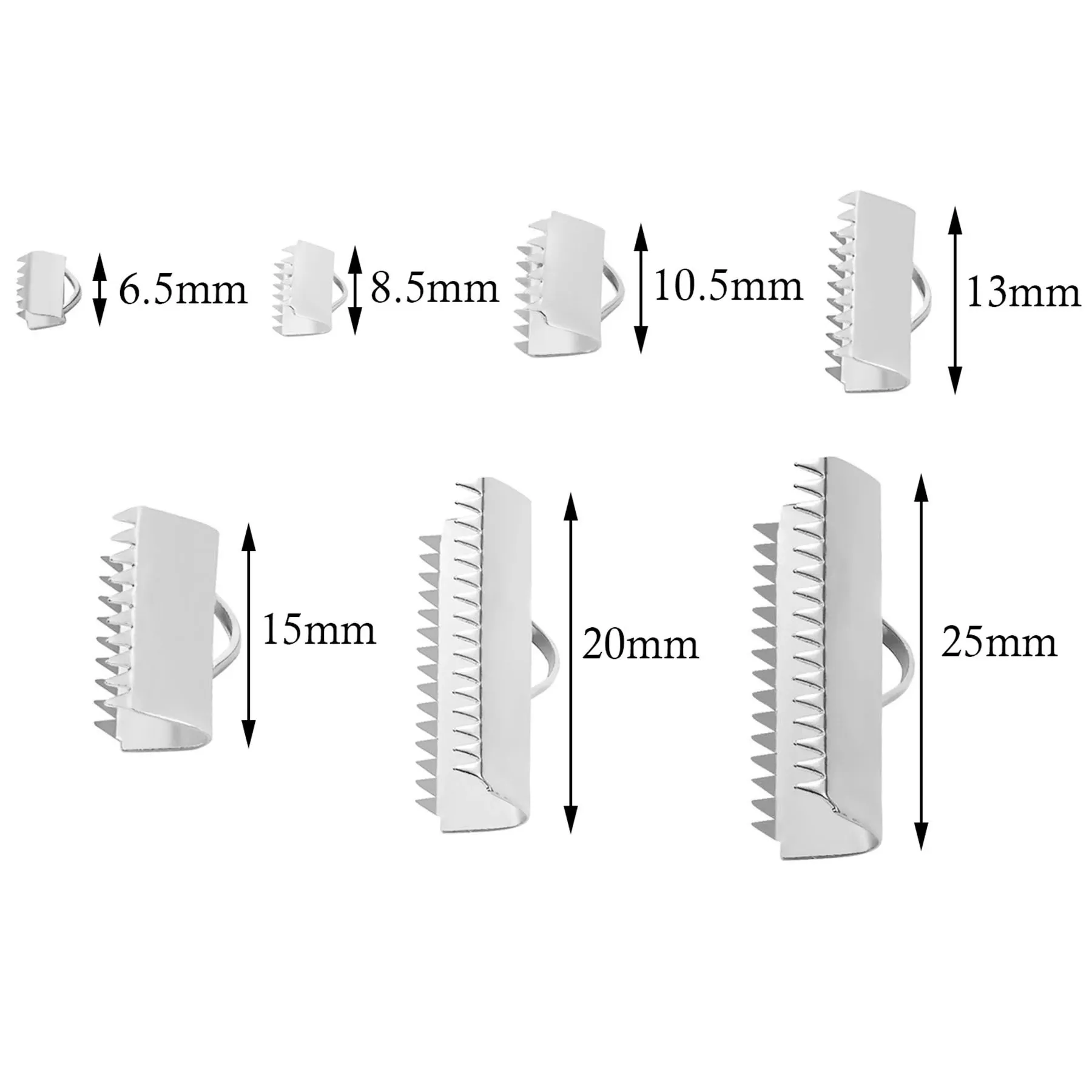 100 pçs / lote de aço inoxidável brilhante conectores em branco de crimpagem fita endivete beads dicas Fechar cabo liso diy para jóias fazendo descobertas mais tamanho