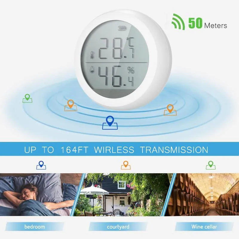 Smart Home Control Tuya Zigbee WiFi Termometro WiFi Igrometro Hygrometro  Sensore Sensore Di Umidità Con Avviso Di Notifica Dellapp Alexa Da 37,64 €