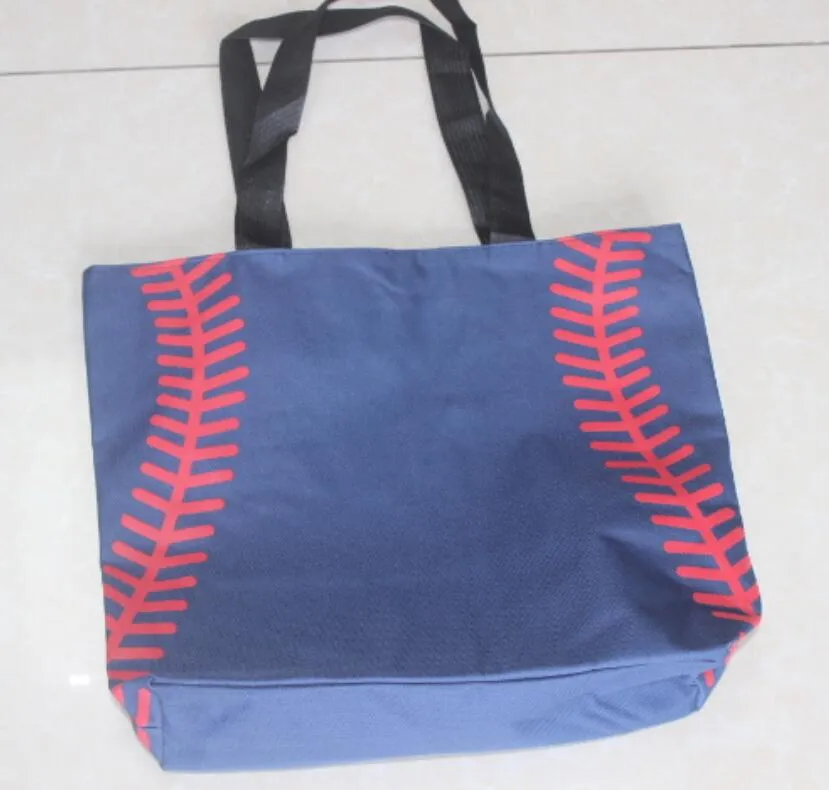 borse con cuciture da baseball Borsa da 16,5 * 12,6 * 3,5 pollici Borsa a tracolla con manico in rete, Stampe sportive Borsa a mano in tela Borsa da viaggio sportiva da spiaggia per le donne