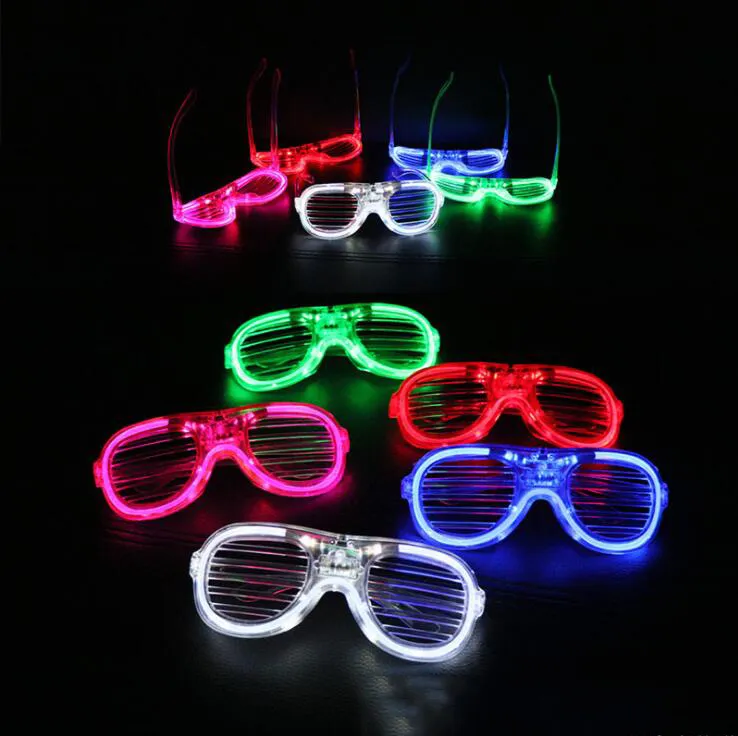 LED Luminous Bril Buddy Blinds Party Dance Activities Bar Muziek Festival Cheer Props Flashing Bril SPECTACLES NET RODE TOELEN