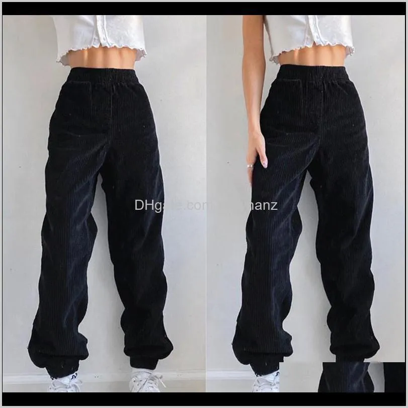 women pencil pants plus size female autumn high waist pocket solid casual loose wick tie feet loose trousers capris#g30