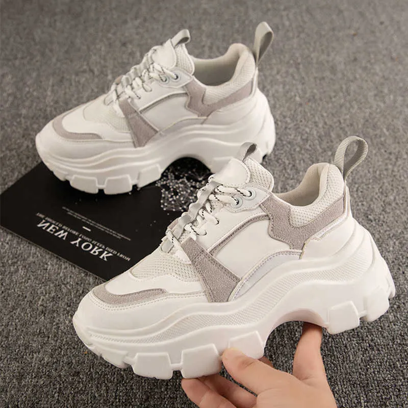 Women's Vulcanize Shoes Chunky Sneakers Fashion Breathable Thick Bottom Platform Casual Running Shoe for Woman Female 2020 Y0907
