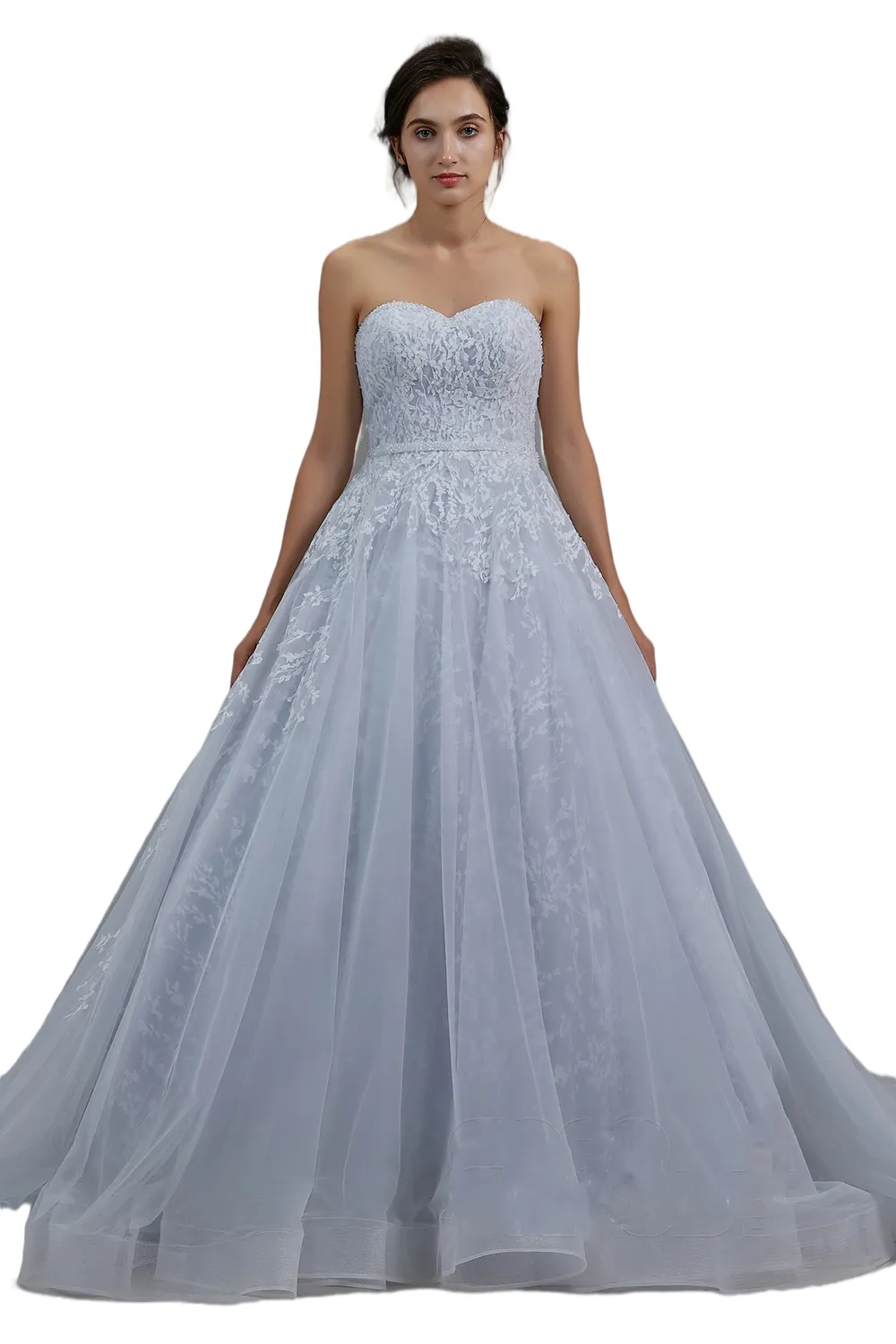 Splendido abito da sposa abito da ballo blu avorio colorato 2021 corsetto con scollo a cuore indietro applicazioni di pizzo principessa abiti da sposa non bianchi su misura