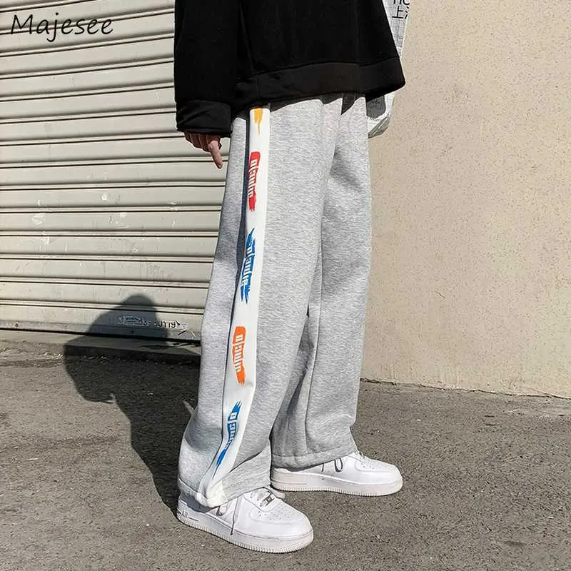 Mannen casual broek brief gedrukt vrijetijdsbesteding losse oversize harajuku joggingbroek streetwear ulzzang retro chique joggers enkel-gebonden gezellige Y0927