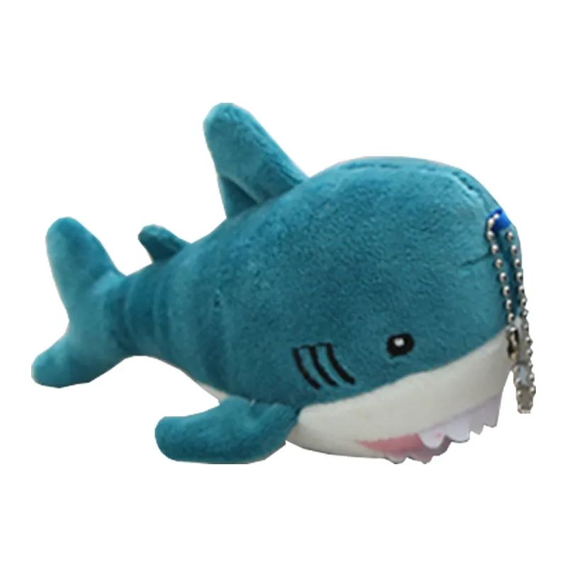 10 stücke 15 cm wenig shark baby tasche dekoration plüsch mini anhänger keychain puppe ring weiche spielzeug