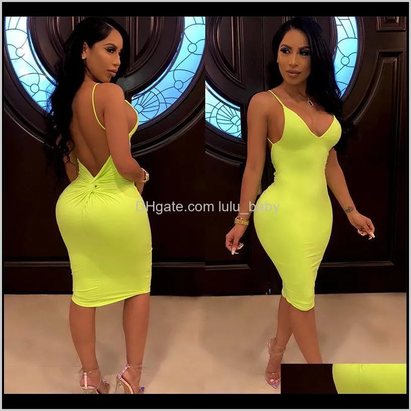 strap sexy basic party neon dress for women casual solid sleeveless bodycon dress summer 2019 pink dresses