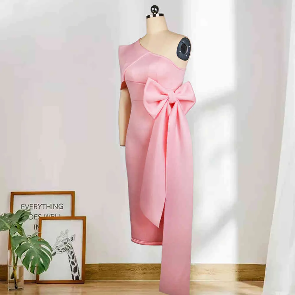 strapless open back dress Pinkblush Mauve Bow Strap Tiered Maternity Midi Dress Large main image 1