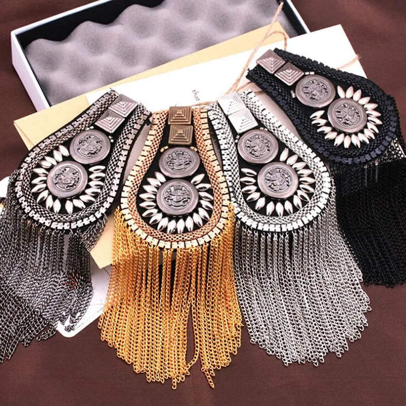 Pins, Brooches ! 1pc Tassel Chain Shoulder Board Badges Epaulet Epaulette Military Pin On Brooch