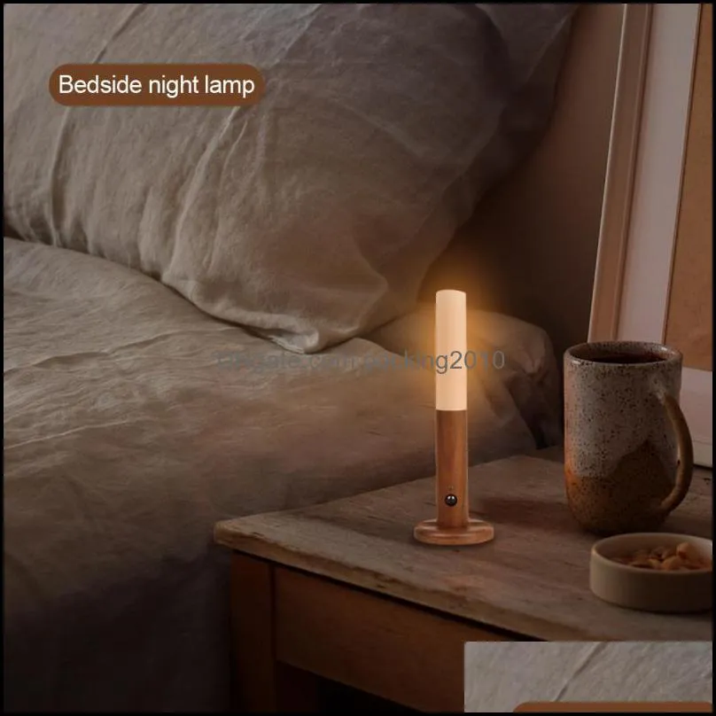 Wall Lamp Smart Sensor Night Light USB Charging Led For Home Bedroom Decoration Lights Cabinet Wardrobe Staircase Gift