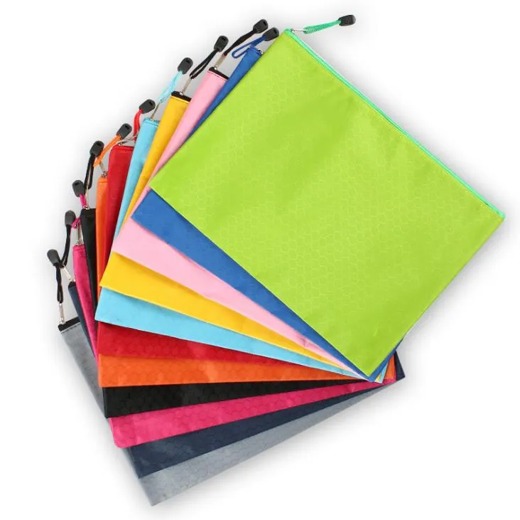 11 Colori Impermeabile A4 Modello di calcio in tela Astucci per matite Tasca per file Borsa multifunzionale per cancelleria Pure Color SN5358