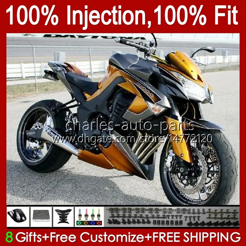 川崎忍者Z-1000 Z 1000 R 2010-2013 Z-1000R Z1000 10 11 12 13 Z1000R 2011年2011年2011年013 OEMボディワーク光沢のあるゴールデン