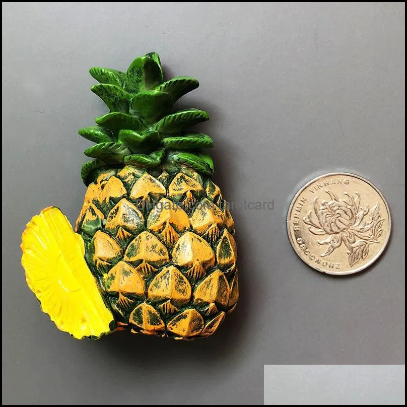 Creative 3D  Magnets Fruit Refrigerator Magnetic Stickers Food Room Decoration Pineapple Lemon Cherry Fridge Gift