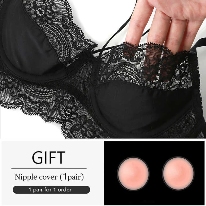 Sexy Lace Underwire Bras For Women Full Cover Thin Cup Underwear Plus Size  Lingeire Deep Coverage