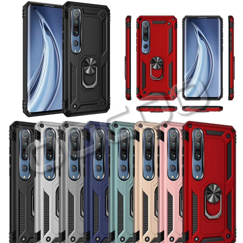 Shockproof Armor Phone Cases Magnetic Ring Stand Cover For Samsung Galaxy S22 Plus S21 FE Note 20 Ultra 10 9 8 A50 A80 A31 A51 A71 A02S A32 A52 A72 A13 A33 A53 A03 CORE A73 5G