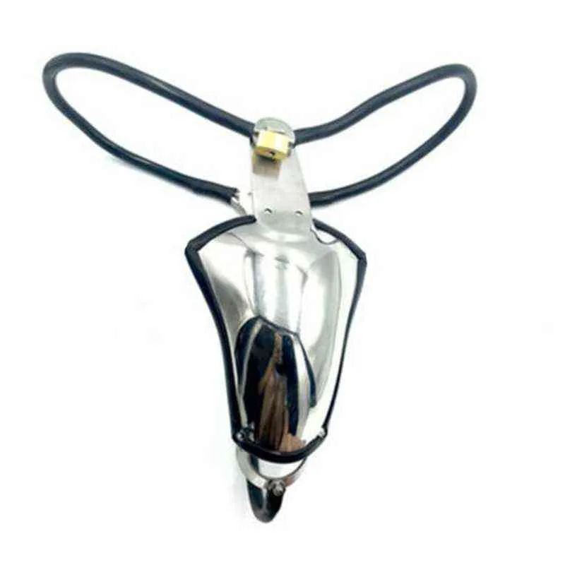 NXYCockrings Cintura di castità maschile Gabbia per cazzi in acciaio inossidabile Restraint Pantaloni invisibili Dispositivo di bloccaggio Bondage Pene Giocattoli sessuali in metallo per uomini 1124