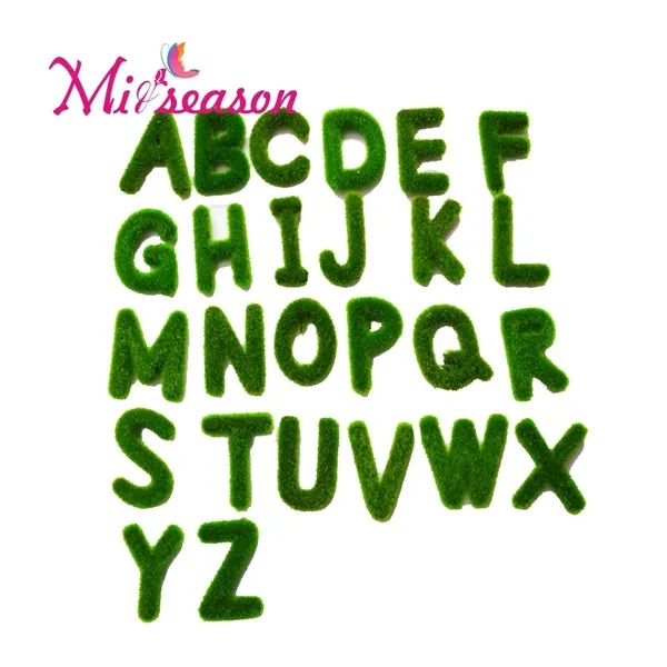 MIISEZON Sztuczny Moss English Letters Creative Wiszące Wiszące Mettle Dekoracja Na Boże Narodzenie Wedding Bonsai DIY Craft