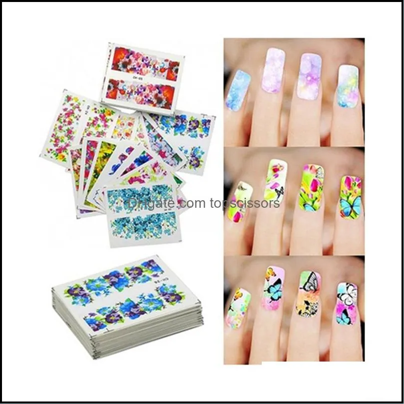 Elegant And Fashion Style 50 Sheets Watermark Stickers Temporary Tattoos DIY Nail Art Tips Manicure Decals (Size: One Size)1
