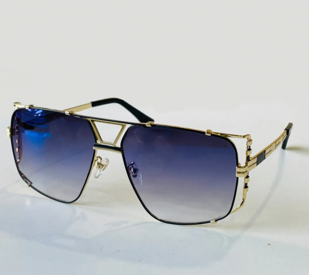 Cool Pilot Sunglasses Legends 9093 Goud zwart blauw gearceerde schildstijlglazen unisex zonnedinten met doos