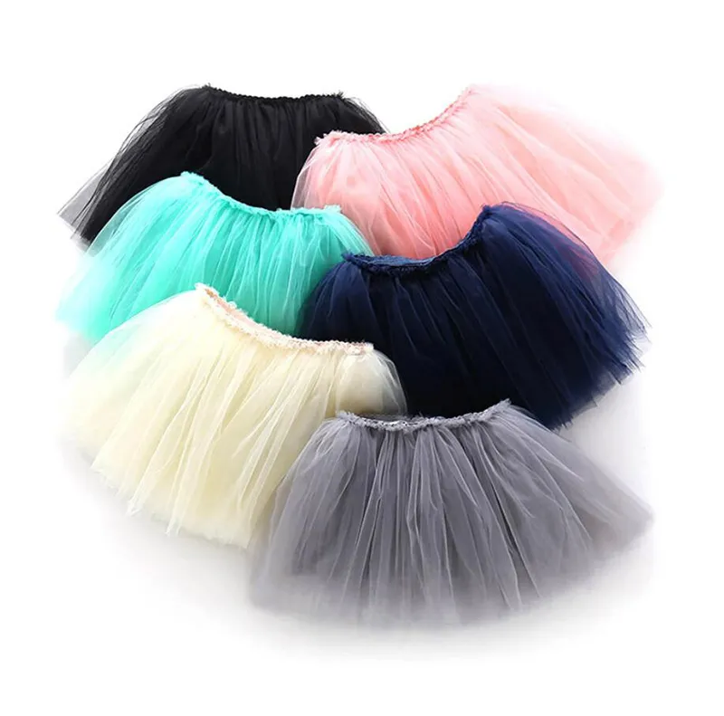 Baby Girls Tutu Kjolar Mode Fluffy Pettiskirts Tutu Princess Dance Party Tulle Fler färger 210429