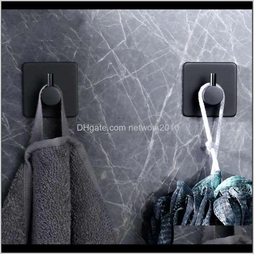 stainless steel wall hooks hanger waterproof strong adhesive hooks kitchen bathroom shower wall rustproof towel hat hook