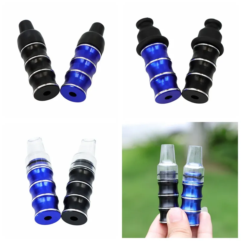 Colorful Multi Style Portable Dry Herb Tobacco Mini Smoking Handpipe Filter Mouthpiece Holder Removable Snuff Snorter Sniffer Tube Innovative Design Tips DHL Free