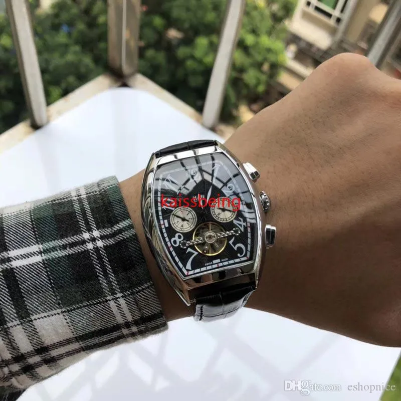 D2 Casual Watch Männer Uhren Mechanische Automatische Uhrenoberteil Große Ziffernzifferblatt Kalenderanzeige Lederband Beste Geschenk Armbanduhren