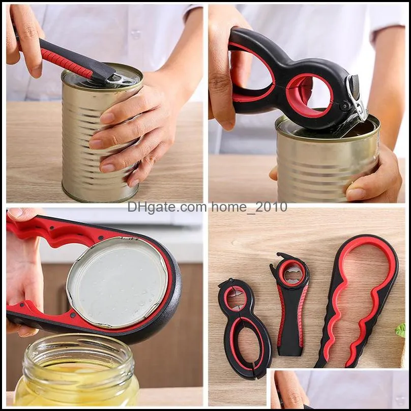 Can Jar Bottle Opener Set Squeeze Lids Twist Gripper 5in1 Multi-Function Jar Beer Openers Capper Kitchen Tools