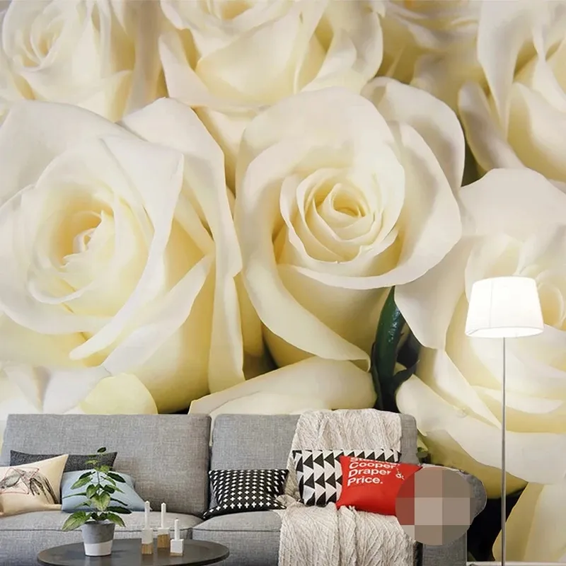 カスタムフォト3D壁紙黄色のバラの花美しいモダンなリビングルームベッドルームダイニングルーム装飾壁画