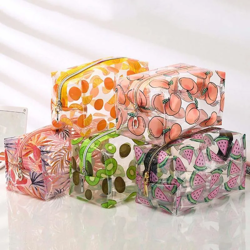 Fashion Waterproof Transparent Cosmetic Cute Bags Storage Pouch Makeup Organizer Approved Clear Case Toiletry Bag PVC Zipper