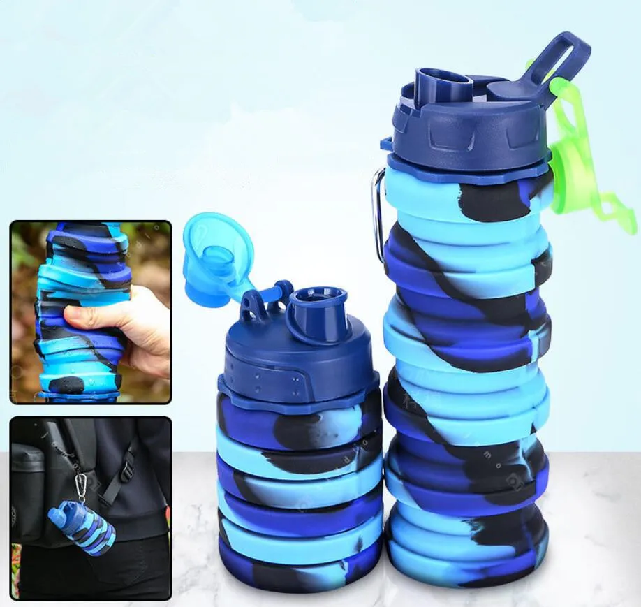 17oz Collapsible Silicone Water Bottle - BPA Free, Foldable, Leakproof For Travel & Gym