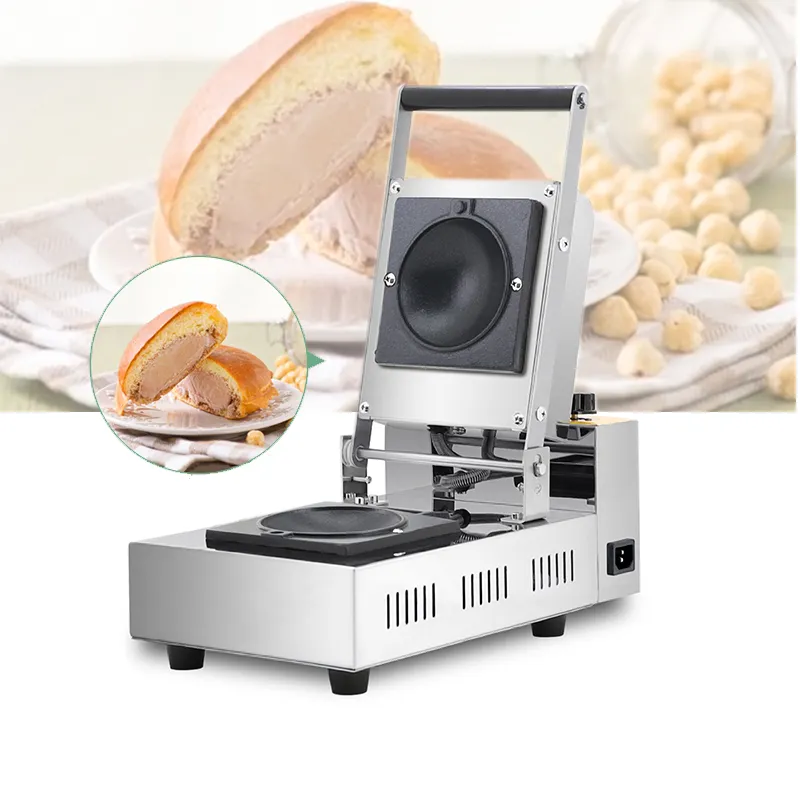 Commerciële Ijs Dessert Burger Krapfen Warmer Gelato Panini Press Italiaanse Brioche Brood Maker Hamburger Wafel Machine