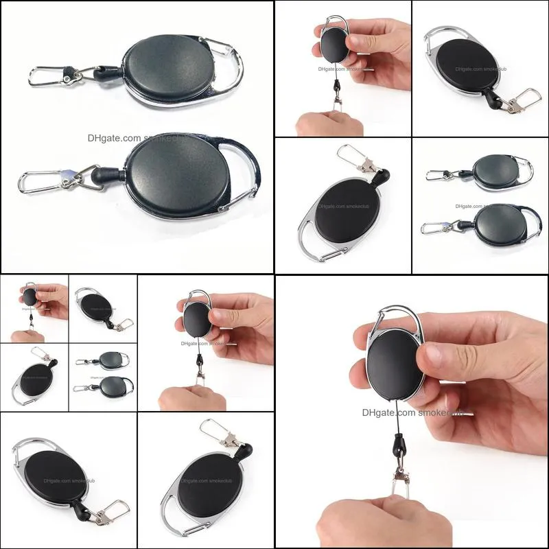 Retractable Pull Badge Reel Zinc Alloy ABS Plastic ID Lanyard Name Tag Card Badge Holder Reels Recoil Belt Key Ring Chain Clips