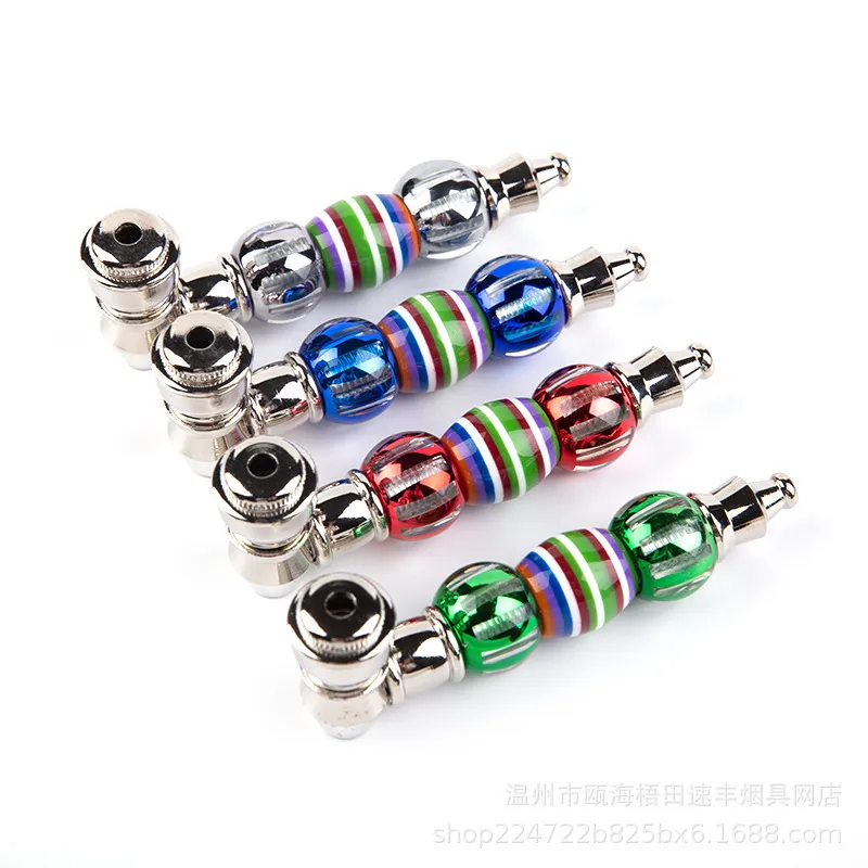 Raccordi per tubi piccoli in metallo con perline rotonde di colore creativo per fumare