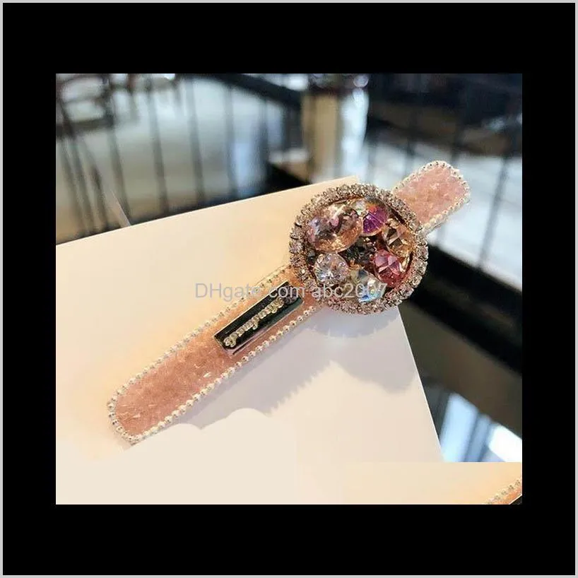 rhinestone hair clips crystal hair barrettes jewelry trendy bling hairpins headwear fashion hairs accessories for women girls